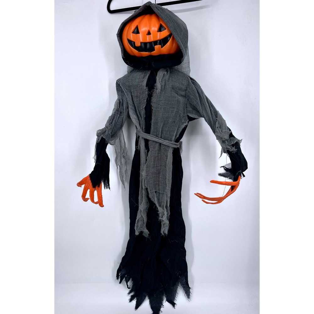 Hyde and Eek Boutique Pumpkin Head Ghoul LED Sound Activated Halloween Prop